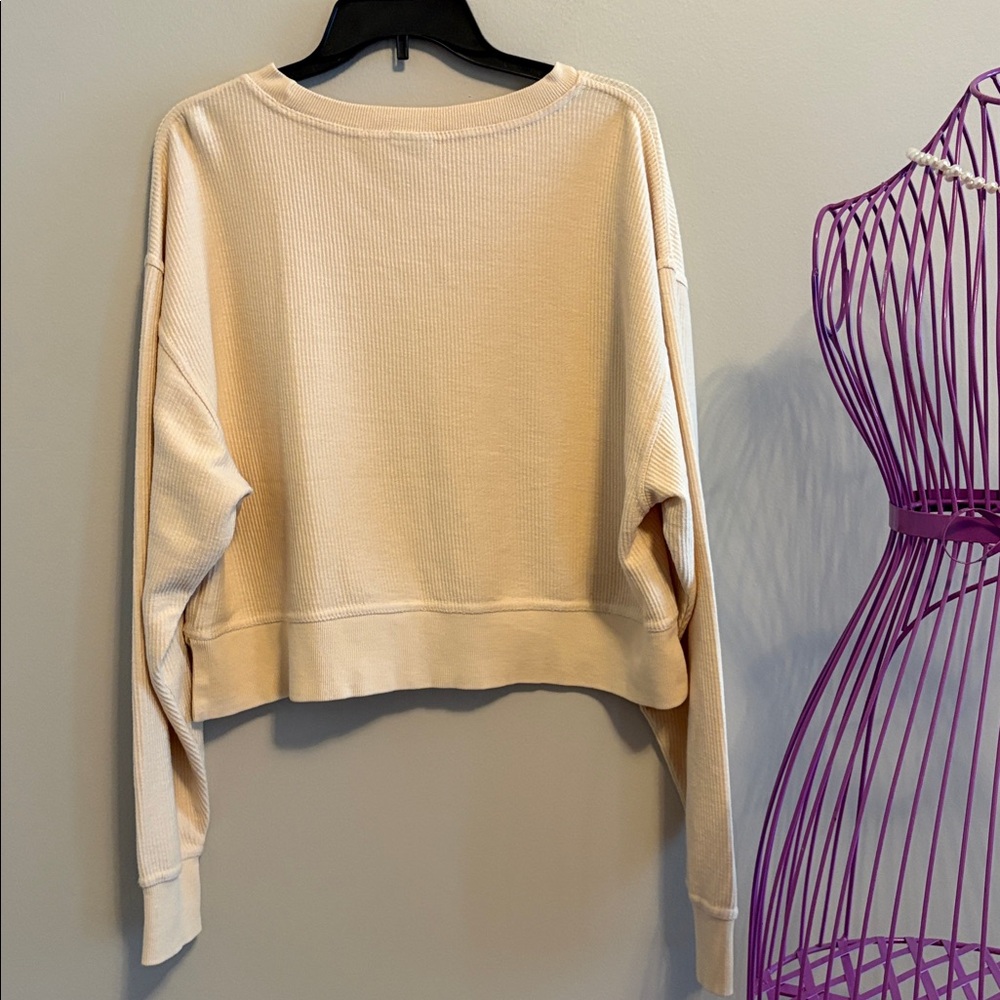 Chicks-D The Lyne Cream Smiley Face Sweatshirt - Picture 9 of 9